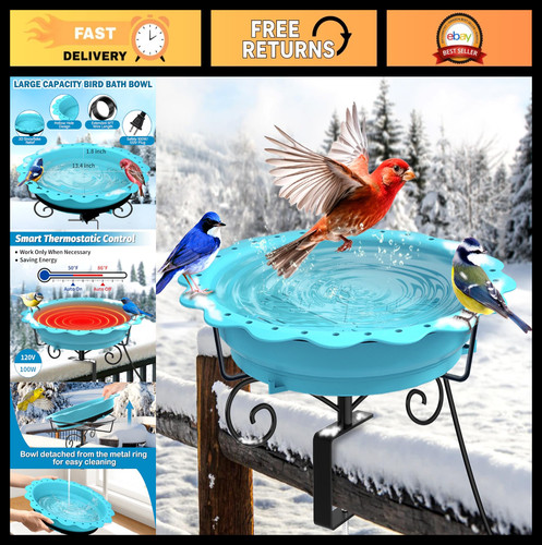 Heated bird bath for deck - heated,