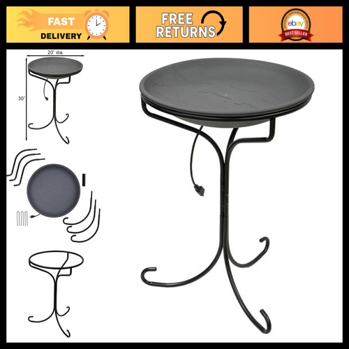 Heated outdoor bird bath with - outdoor,